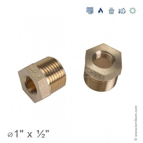 Футорка вставка редукц., с шестигранником, IBP 3000 (бронза)
