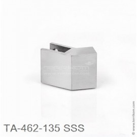 Соединитель труба-стекло торцевой 135º, SSS (матовая нерж. сталь)