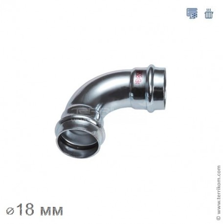 Угол 90° двухраструбный ВВ, IBP B Press Carbon