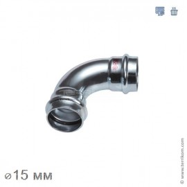 Угол 90° двухраструбный ВВ, IBP B Press Carbon