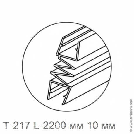 Профиль уплотнительный на два стекла L-2200 мм, для стекла 10 мм (прозрачный ПВХ)