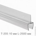 Профиль уплотнительный L-2500 мм, для стекла 10 мм (прозрачный ПВХ)