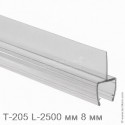 Профиль уплотнительный L-2500 мм, для стекла 8 мм (прозрачный ПВХ)