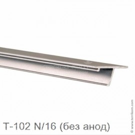 Накладка декоративная для профиля T-102, для стекла 16 мм, AL (алюминий сырой)