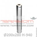 Дымоход МП (сэндвич) l-1,0 м (нерж. 430/0,8 мм + cerablanket)